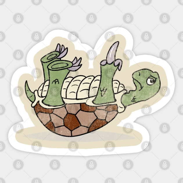 Turtle upside down Sticker by royfriedler